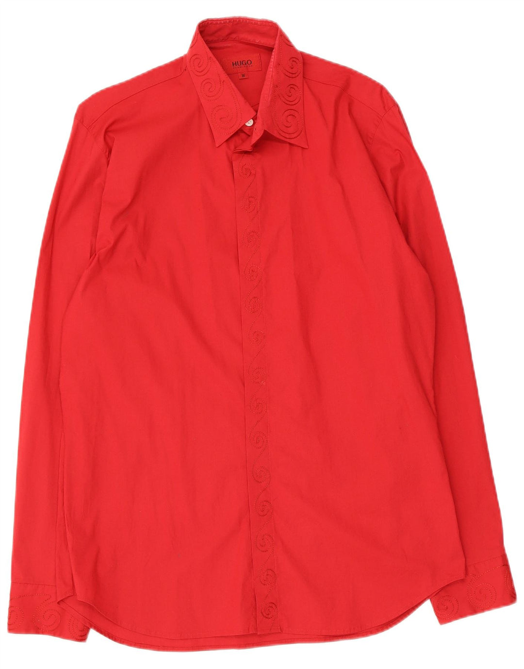 Camisa Hugo Boss Hombre Algodón Paisley Rojo Medio