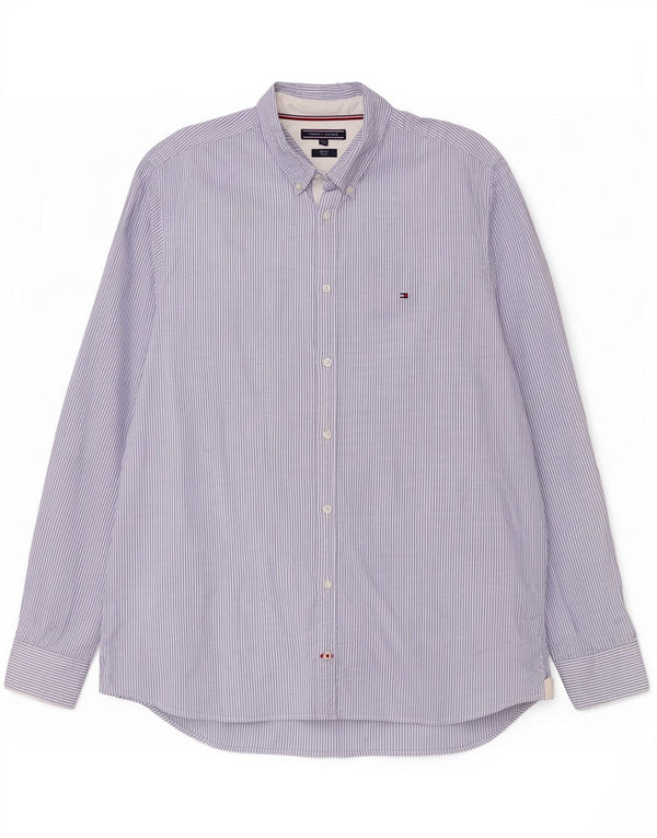 Tommy Hilfiger Camisa Slim Fit para Hombre 3XL Algodón Azul a Rayas