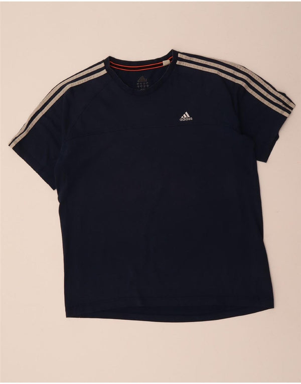 ADIDAS Camiseta Climalite para hombre Top grande de algodón azul marino