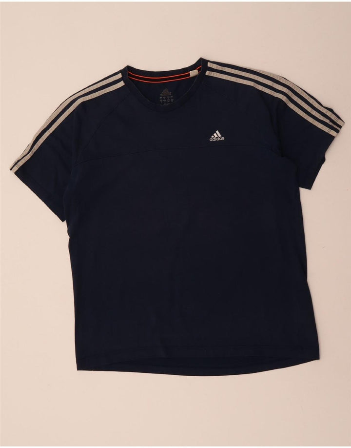 ADIDAS Camiseta Climalite para hombre Top grande de algodón azul marino