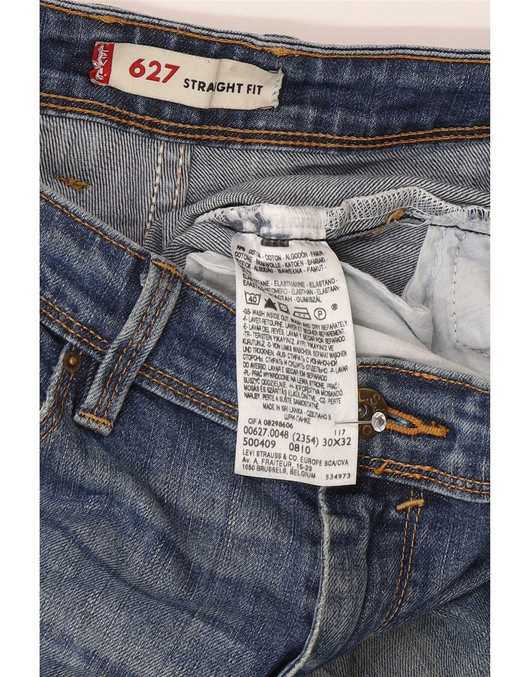 Levi's Vaqueros rectos 627 para hombre W30 L32 Algodón azul