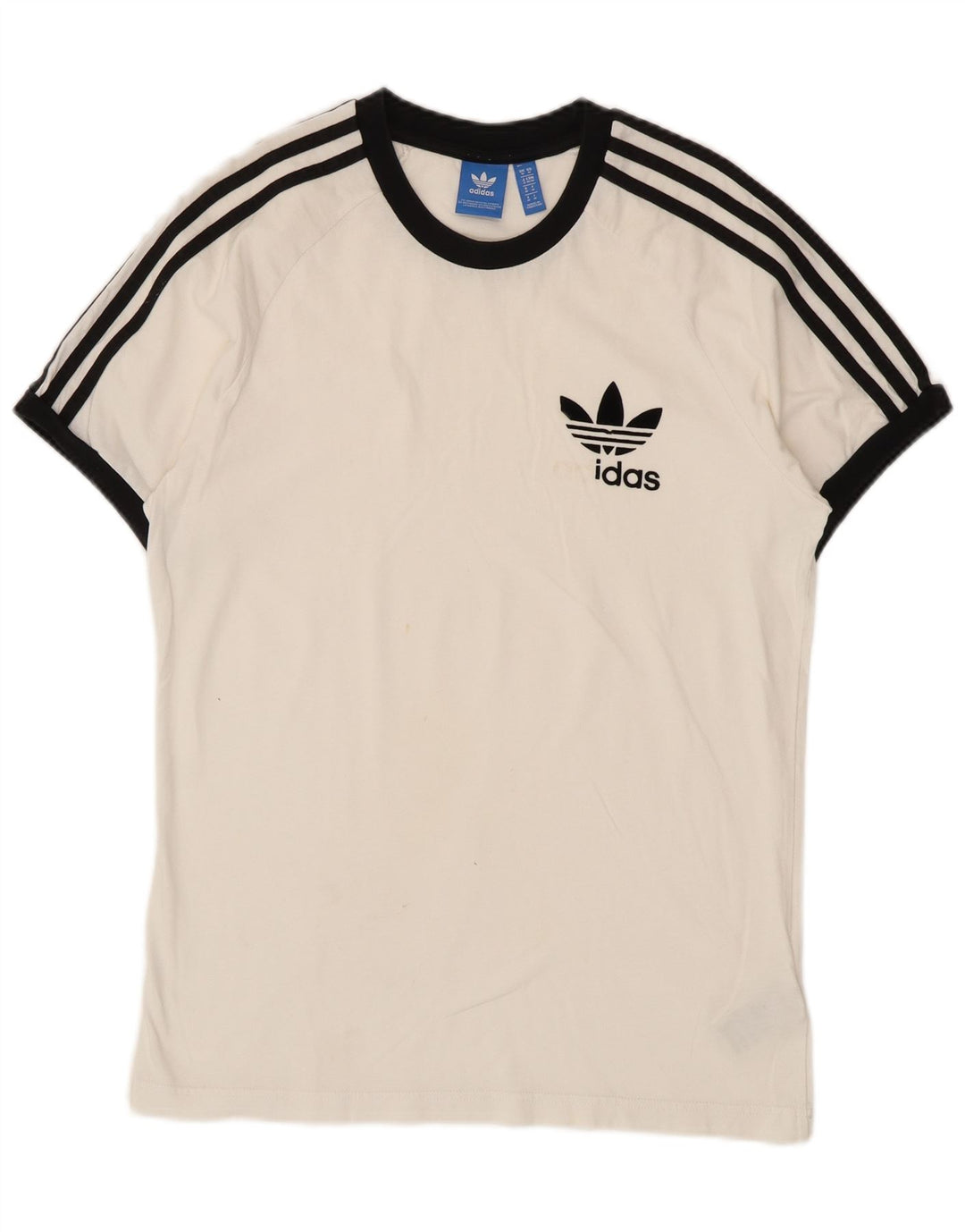 ADIDAS Mens Graphic T-Shirt Top Medium White Cotton