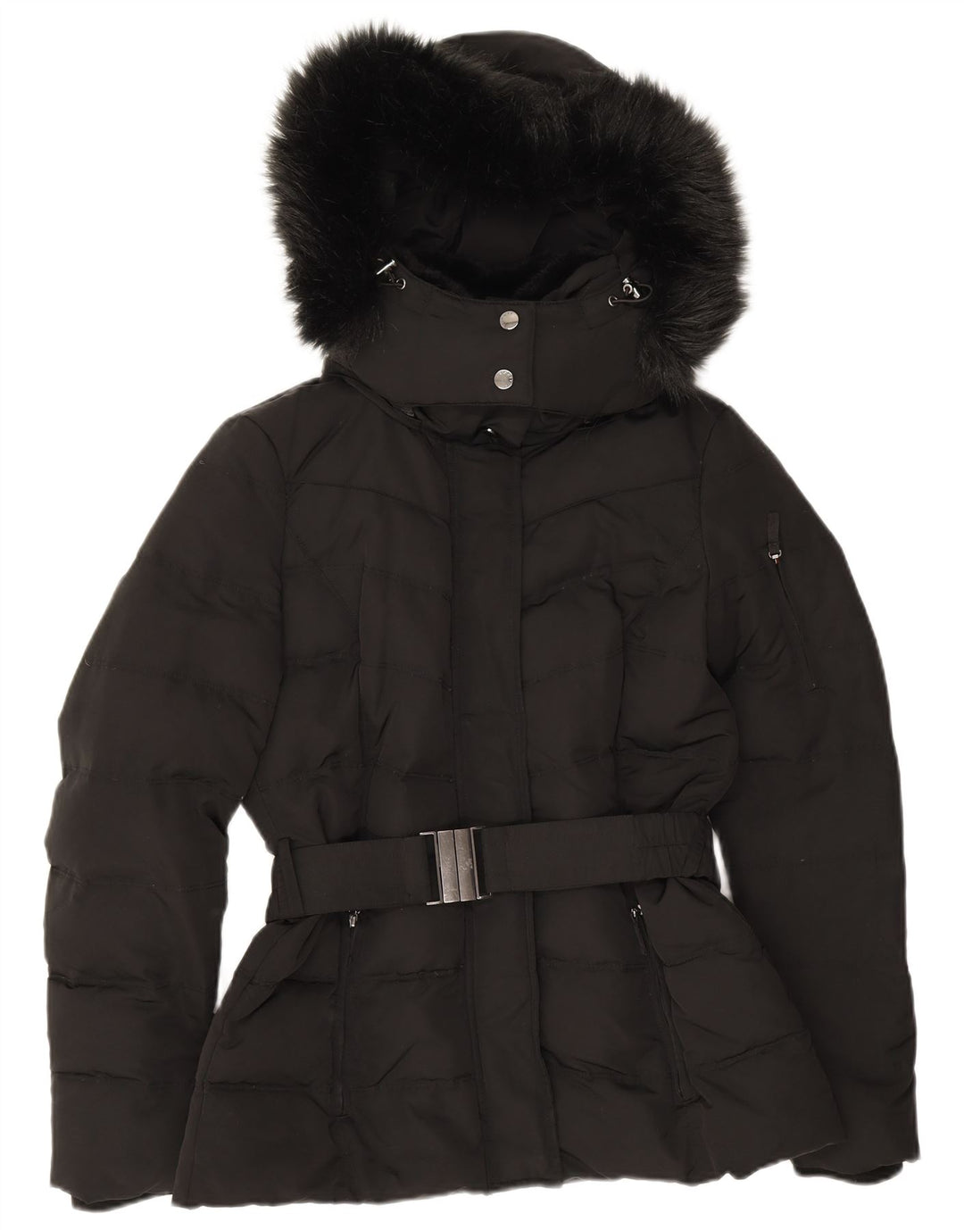 Esprit Chaqueta acolchada extragrande con capucha para mujer UK 10 Small Poliéster negro