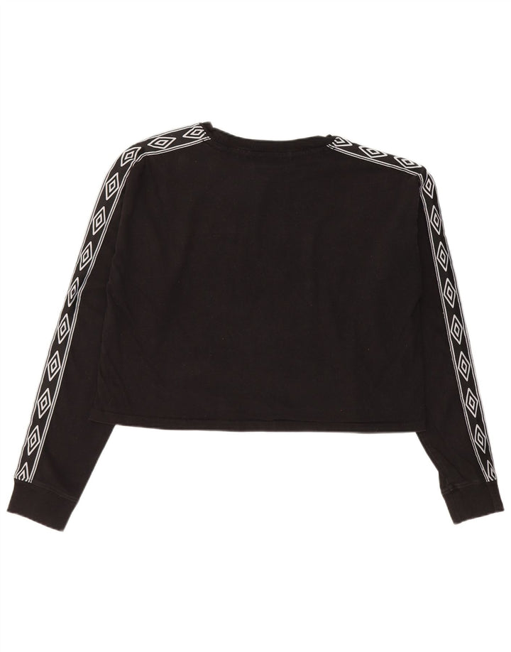 Umbro Mujer Crop Oversize Graphic Top Manga Larga UK 10 Small Negro