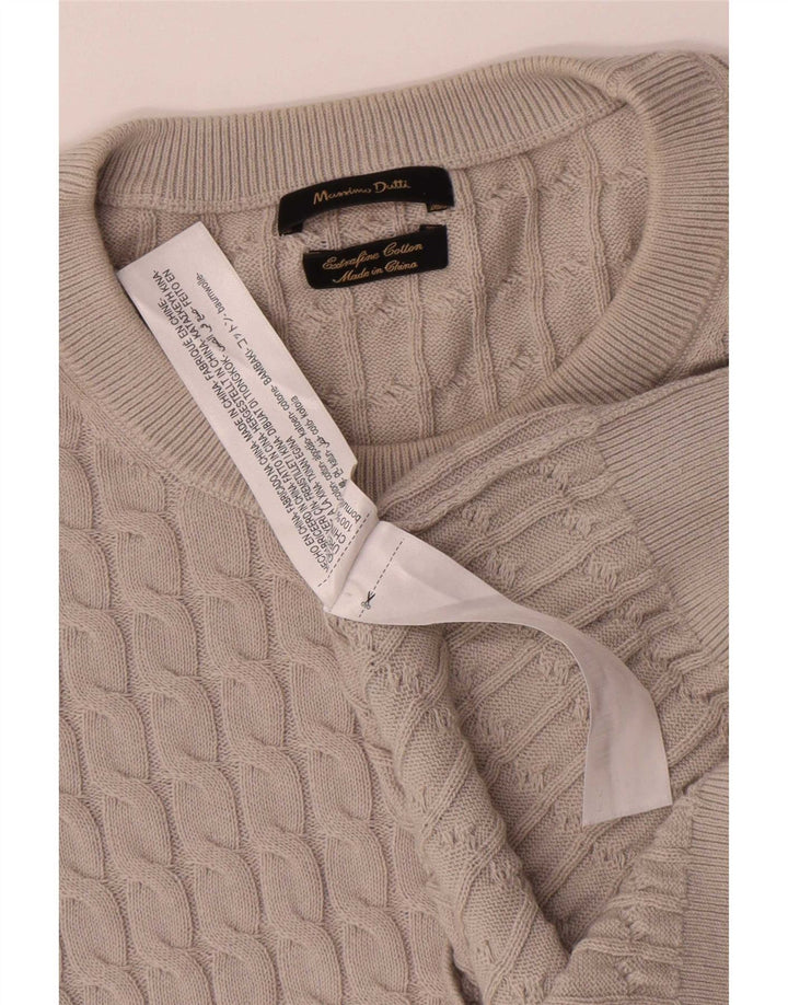 Jersey Massimo Dutti Hombre Cuello Redondo Algodón Gris Medio