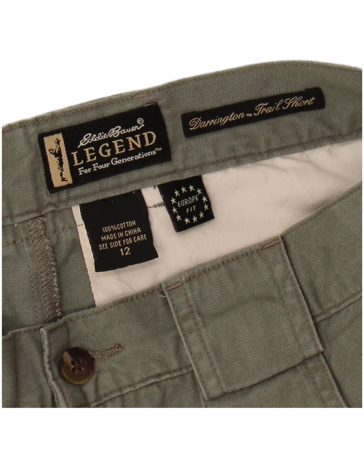 Eddie Bauer Pantalones cortos cargo para mujer US 12 Large W32 Caqui Algodón