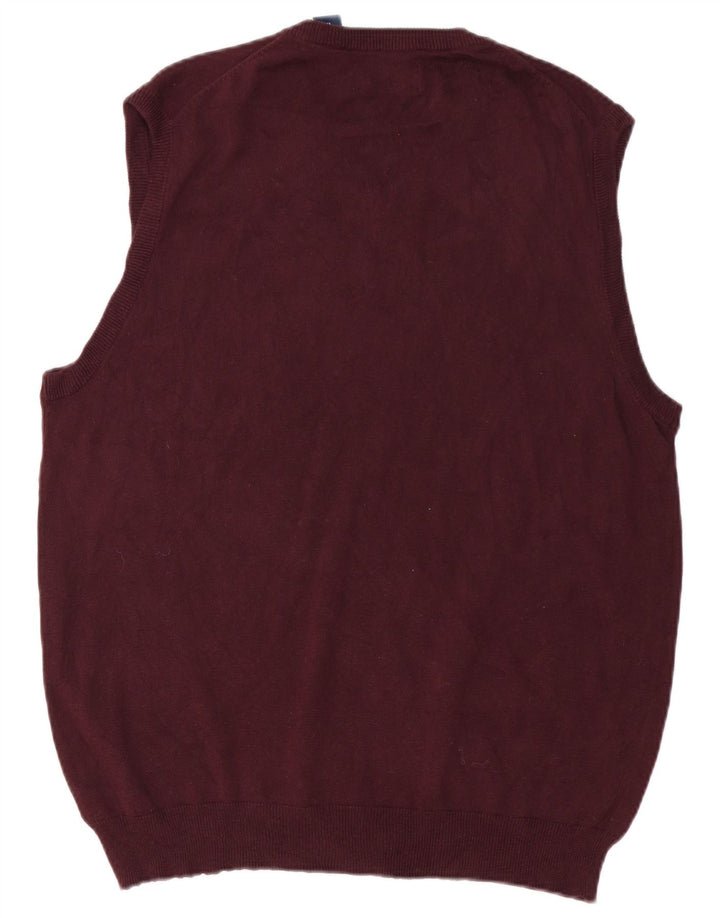CHAPS Chaleco para hombre Camiseta sin mangas Algodón burdeos mediano