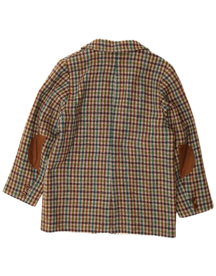 Harris Tweed Chaqueta Blazer de 2 Botones para Mujer EU 42 Grande Pata de Gallo Verde