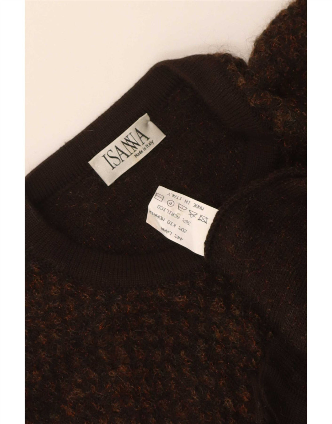 Vintage mujer Cardigan suéter Reino Unido 16 lana marrón grande