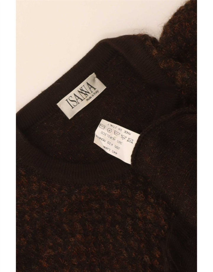 Vintage mujer Cardigan suéter Reino Unido 16 lana marrón grande