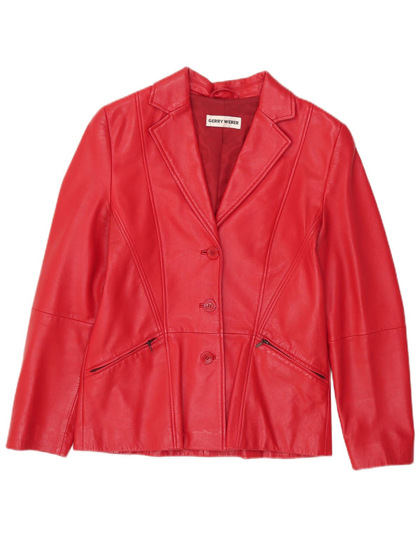 Gerry Weber Chaqueta de cuero para mujer Reino Unido 12 Cuero rojo mediano