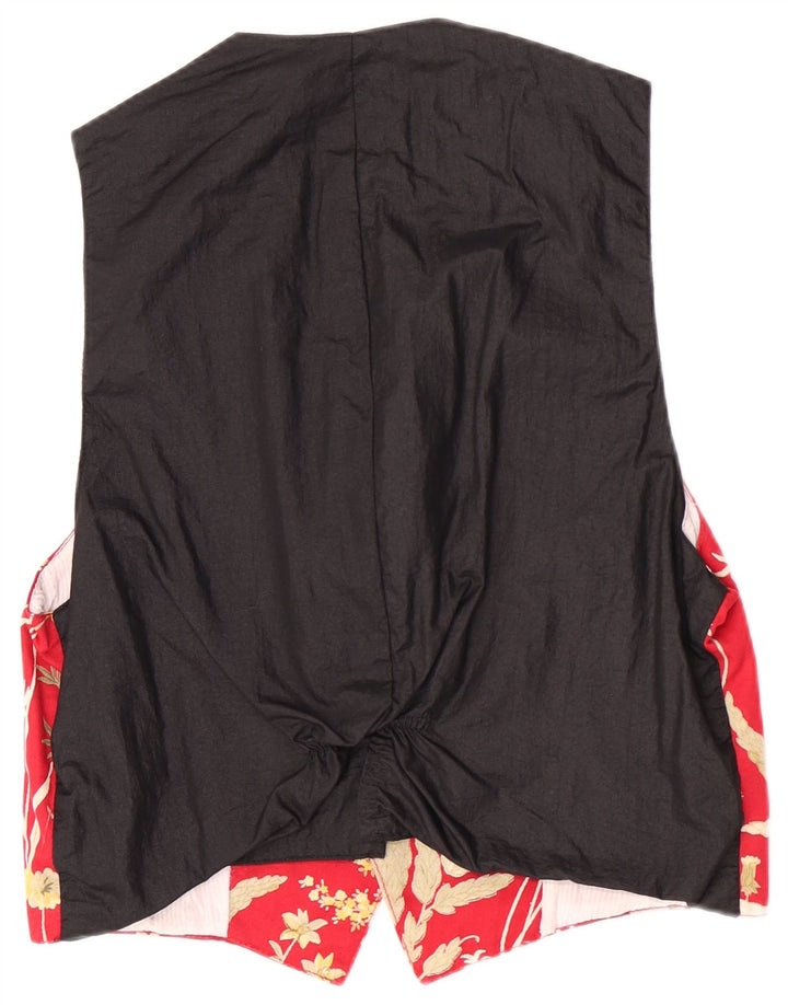 Vintage hombres regular chaleco pequeño rojo floral