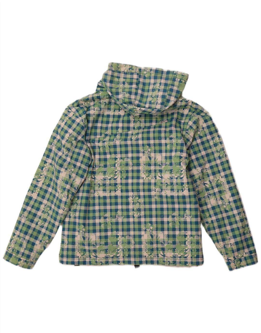 BILLABONG Chaqueta cortavientos con capucha para mujer UK 40 Large Green Check