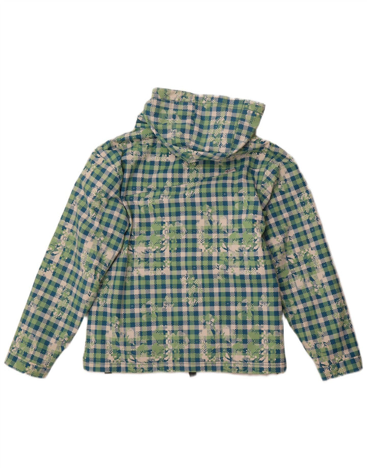 BILLABONG Chaqueta cortavientos con capucha para mujer UK 40 Large Green Check