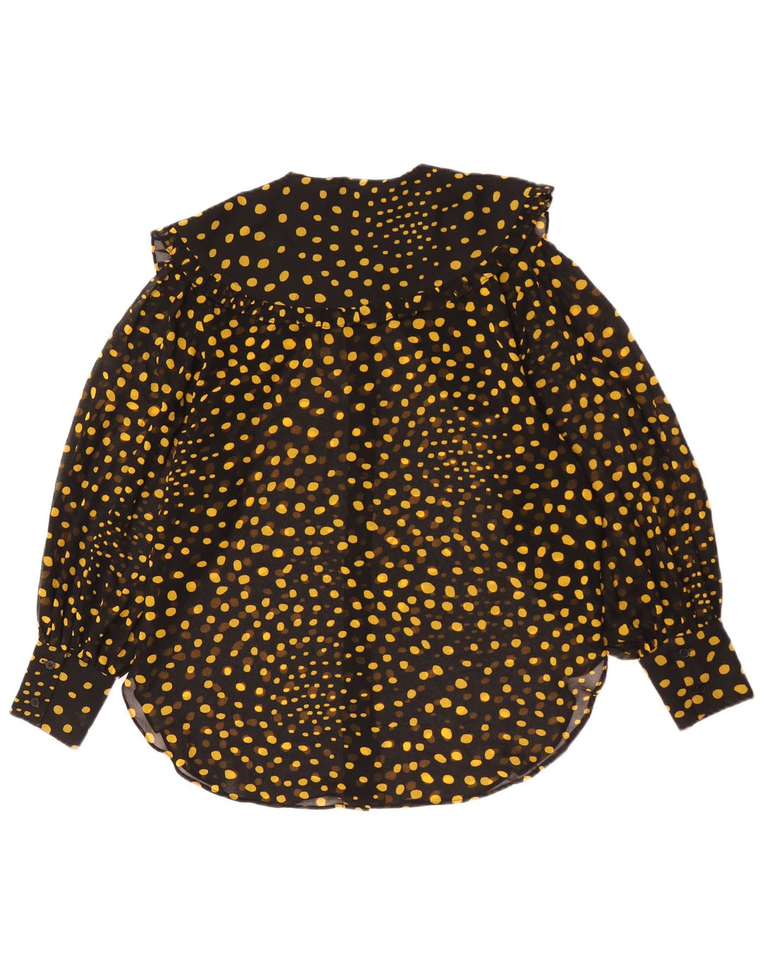 Topshop Blusa tipo camisa extragrande para mujer UK 10 Small Poliéster con lunares negros
