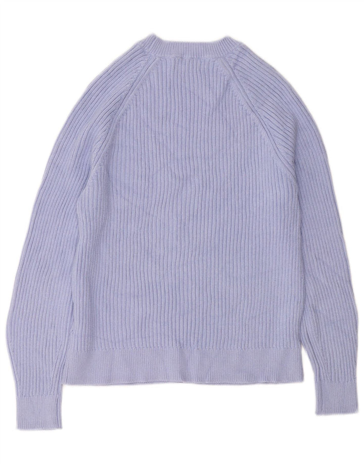 MARKS & SPENCER Suéter tipo jersey con cuello redondo para mujer UK 44 Medio Púrpura