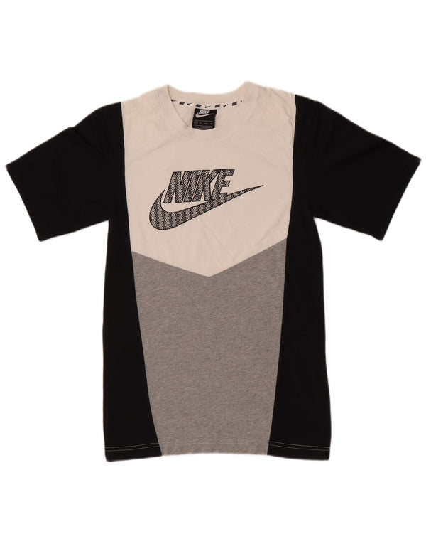 Nike Mens Graphic T-Shirt Top XS Black Colourblock Cotton
