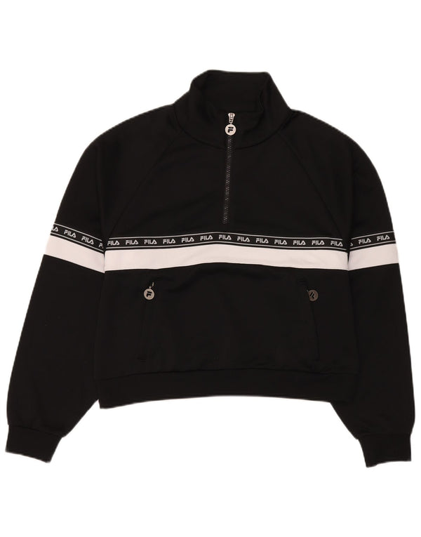 Fila Sudadera gráfica para mujer Jumper UK 44 Medium Black Colourblock Sports