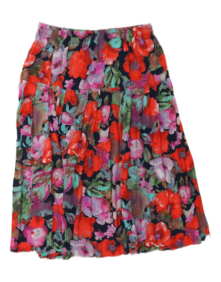 VINTAGE Falda acampanada para mujer W30 L30 Floral multicolor