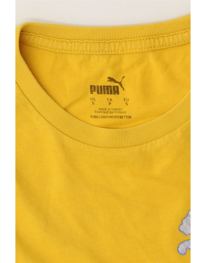 PUMA Camiseta gráfica para hombre Top Small Yellow