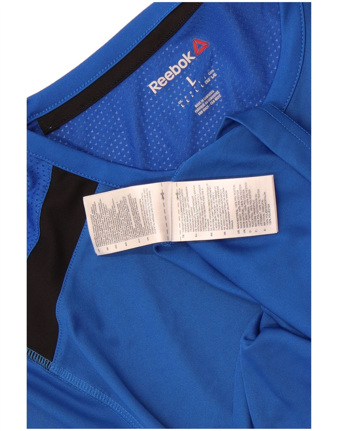 Reebok Camiseta para mujer Top UK 46 Grande Azul Colorblock Poliéster