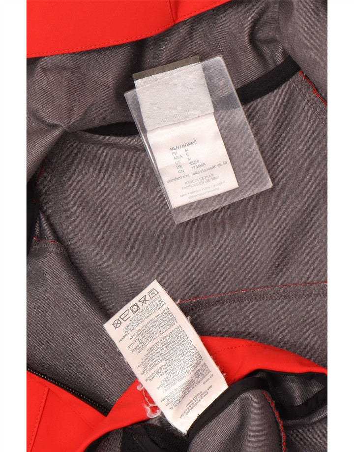 Jack Wolfskin Chaqueta impermeable con capucha para hombre UK 36/38 Medium Red Colourblock
