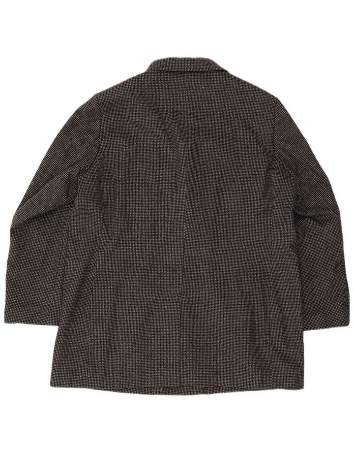 Marks & Spencer Abrigo para hombre UK 46 3XL Gris Pata de gallo Poliéster