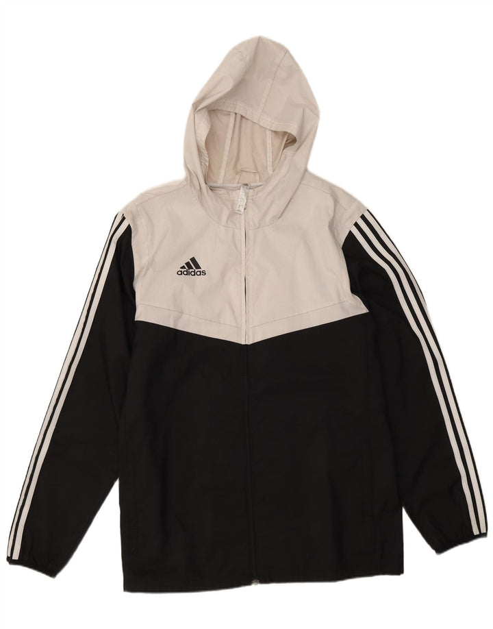 Adidas - Chaqueta de chándal con capucha para hombre, color negro medio, poliéster
