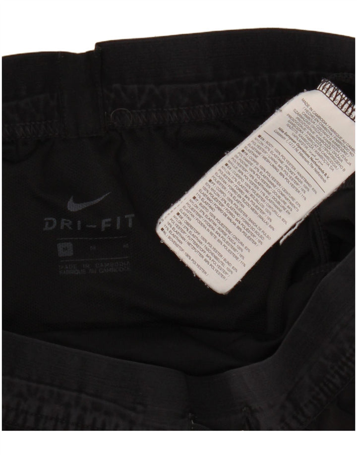 NIKE Pantalones cortos deportivos Dri Fit para mujer UK 12 Mediano Negro Poliéster