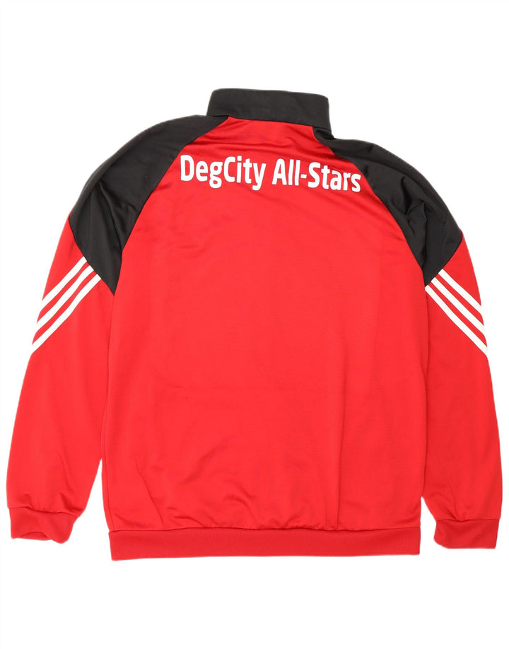 Adidas Hombre Gráfico Chándal Top Chaqueta Grande Rojo Colorblock Poliéster