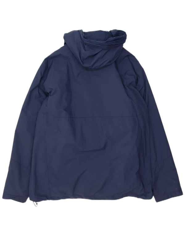 Columbia Chaqueta cortavientos con capucha Omni-Tech para hombre UK 44 2XL Nylon azul marino