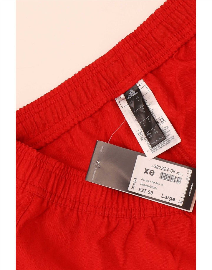 Adidas - Pantalones cortos deportivos para hombre, talla grande, poliéster rojo