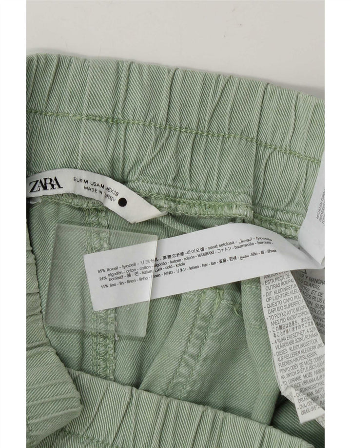 Zara Mujer Pantalón Joggers Mediano W28 L27 Verde Lyocell