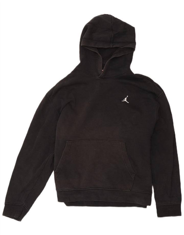 Jordan - Sudadera con capucha para hombre, talla grande, algodón negro