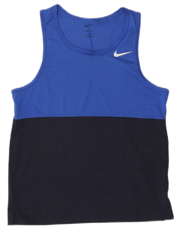 NIKE Hombre Dri Fit Vest Top Medium Multicolor Colorblock Poliéster