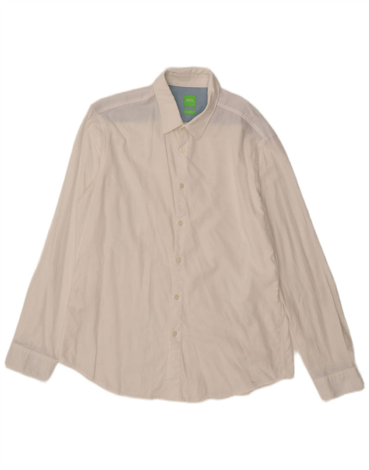 Camisa Hugo Boss Hombre Modern Fit XL Algodón Blanco