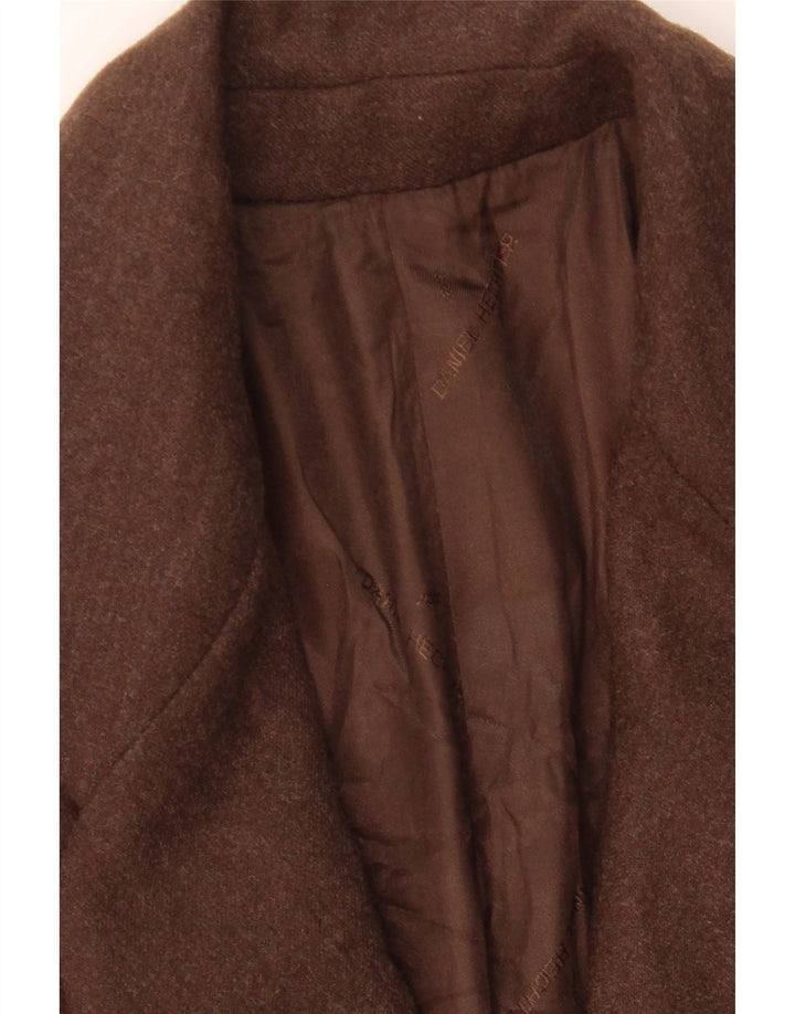 DANIEL HECHTER Womens 3 Button Blazer Jacket UK 14 Medium Brown