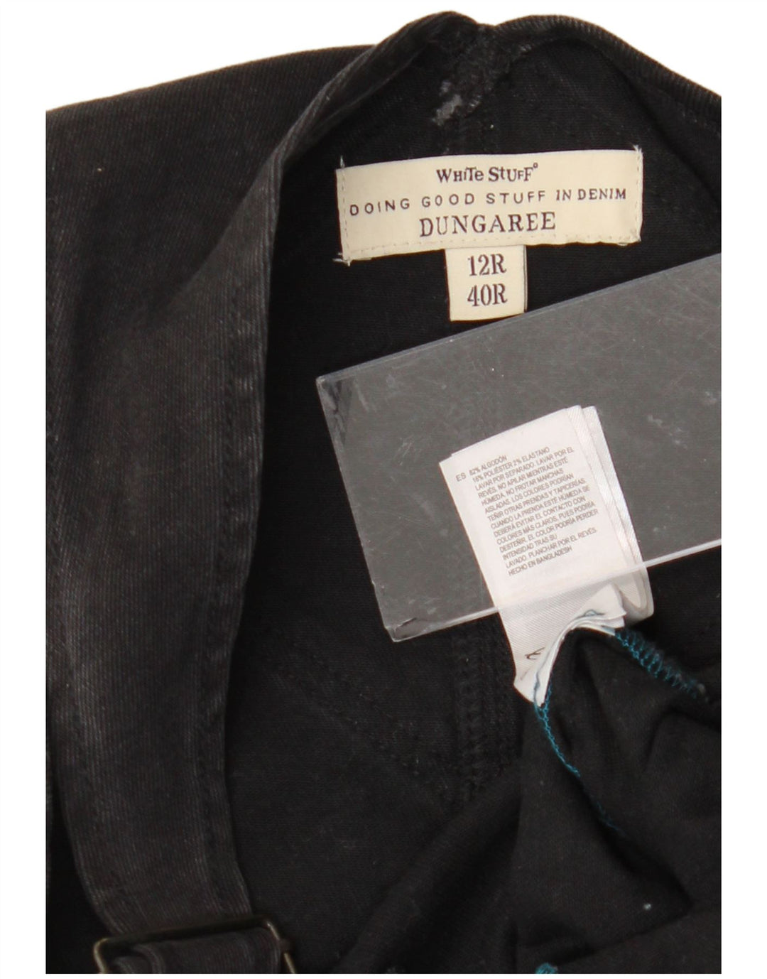 WHITE STUFF - Vaqueros ajustados para mujer, talla 12, talla grande W36 L27, algodón negro