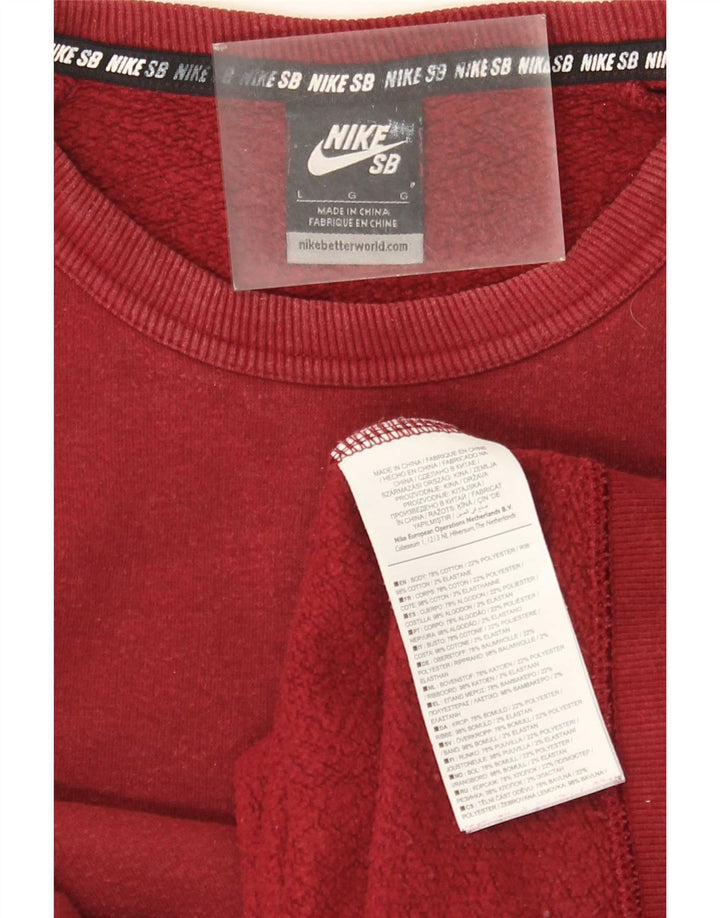 Nike Hombre Sudadera Jumper Grande Borgoña Algodón