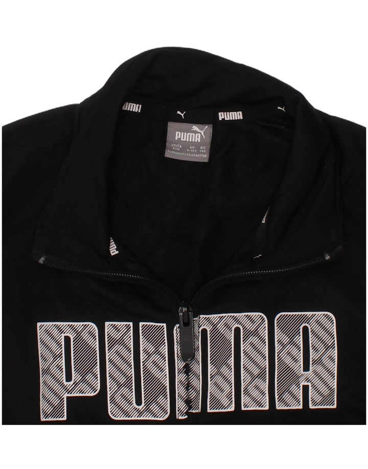 Puma Camiseta de chándal gráfica para niños 9-10 años Negro Poliéster