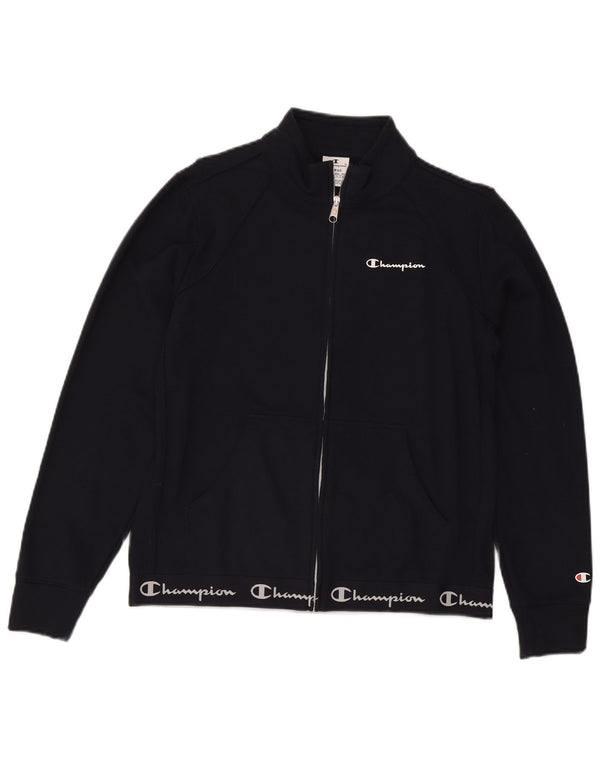 Champion Mujer Graphic Chándal Top Chaqueta UK 40 Grande Azul Marino Algodón