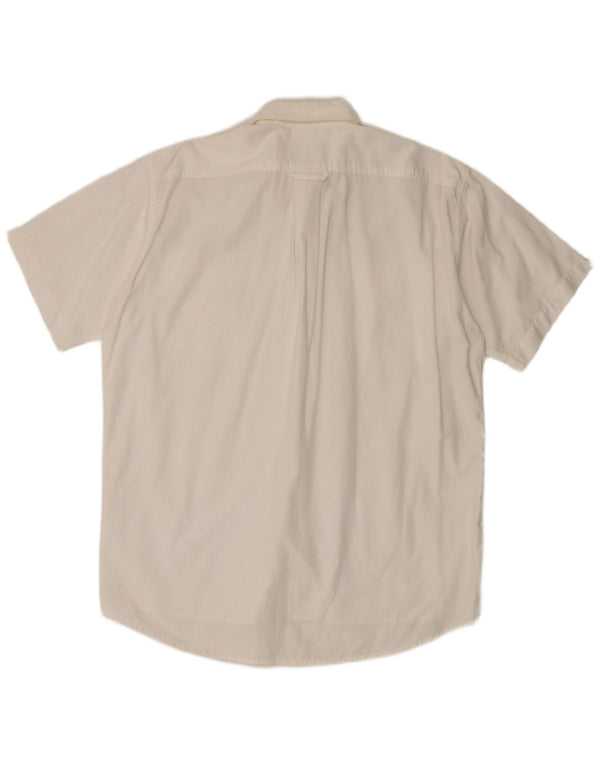 Camisa Lacoste Hombre Manga Corta Talla 40 Mediana Algodón Blanco