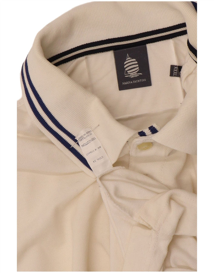 MARINA YACHTING Polo Manga Larga Hombre 3XL Blanco Algodón