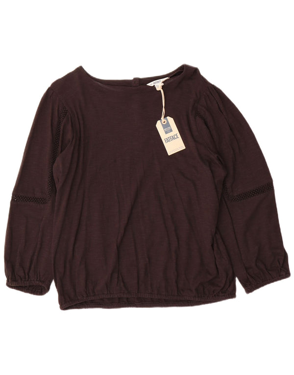 Blusa de manga larga para mujer Fat Face UK 44 Grande Algodón marrón