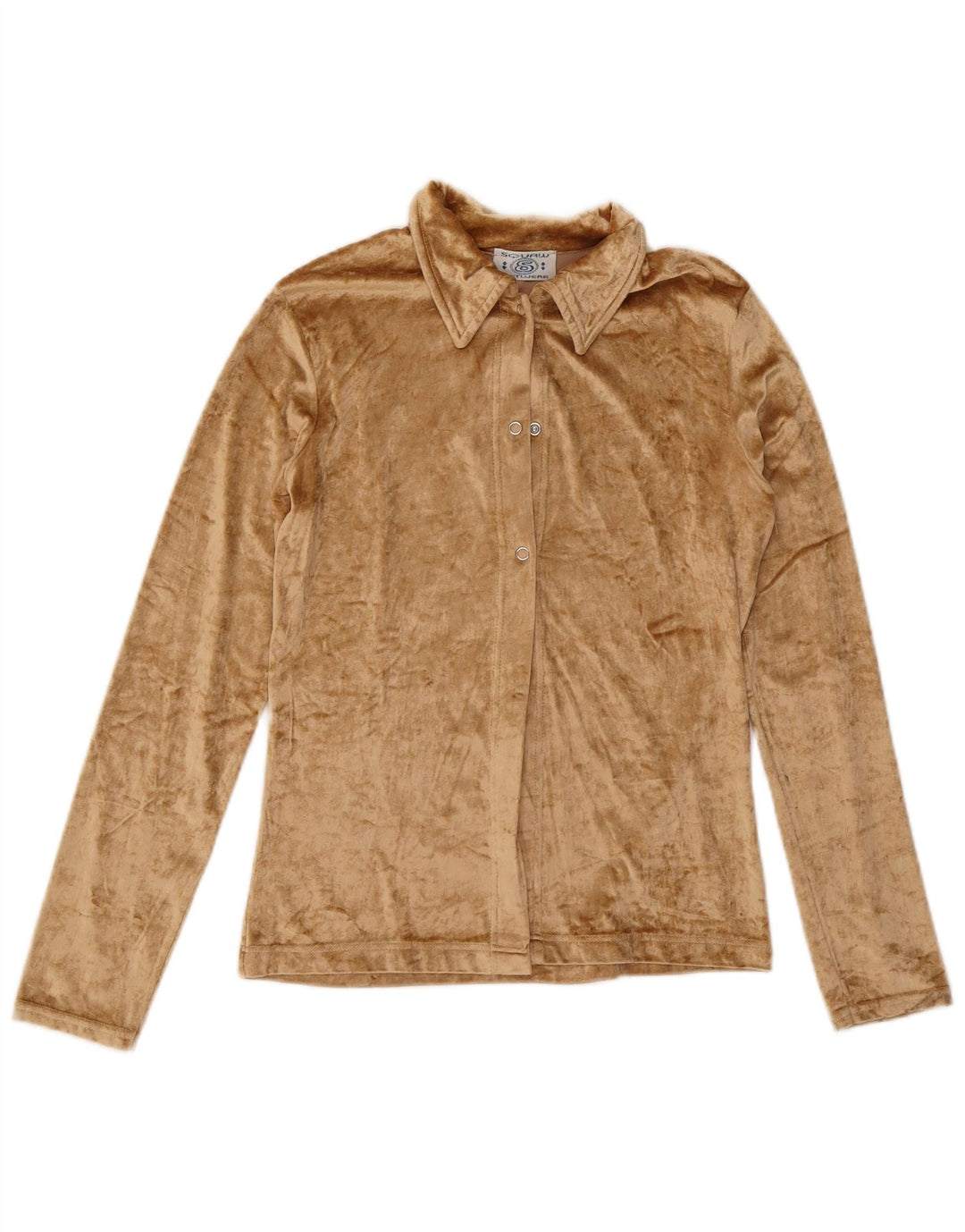 SQUAW Blusa camisera de terciopelo para mujer UK 42 Acrílico beige medio