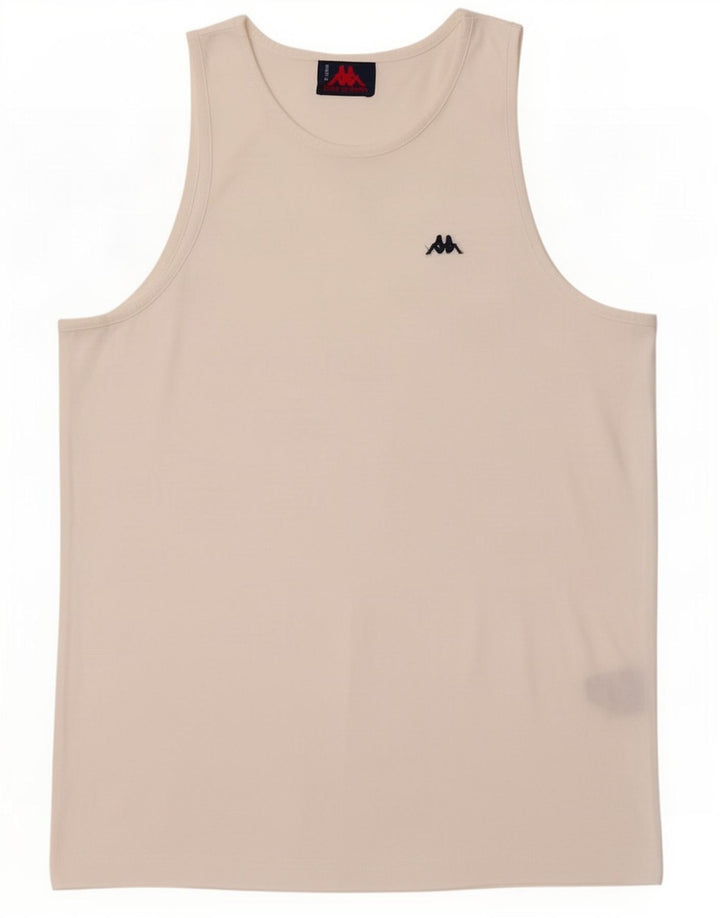 Kappa Hombre Chaleco Top Grande Algodón Blanco