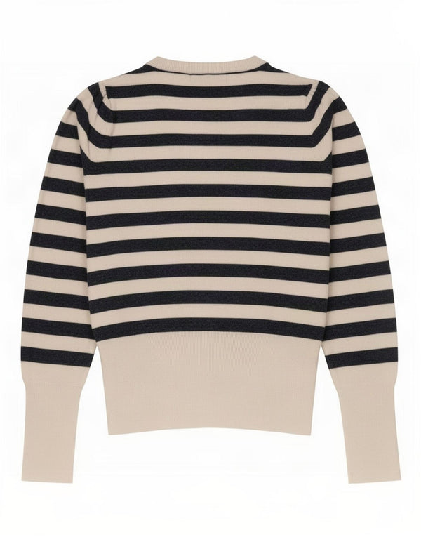 Marks & Spencer Suéter tipo jersey con cuello barco para mujer UK 10 Small Off White