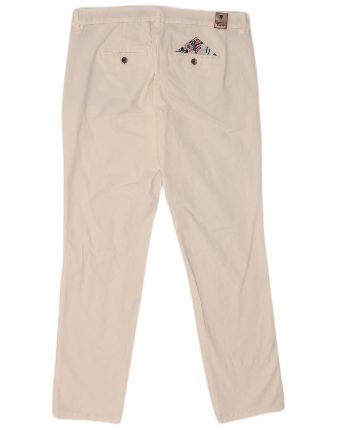 Guess Mujer Berta Slim Fit Chino Pantalones W34 L29 Blanco