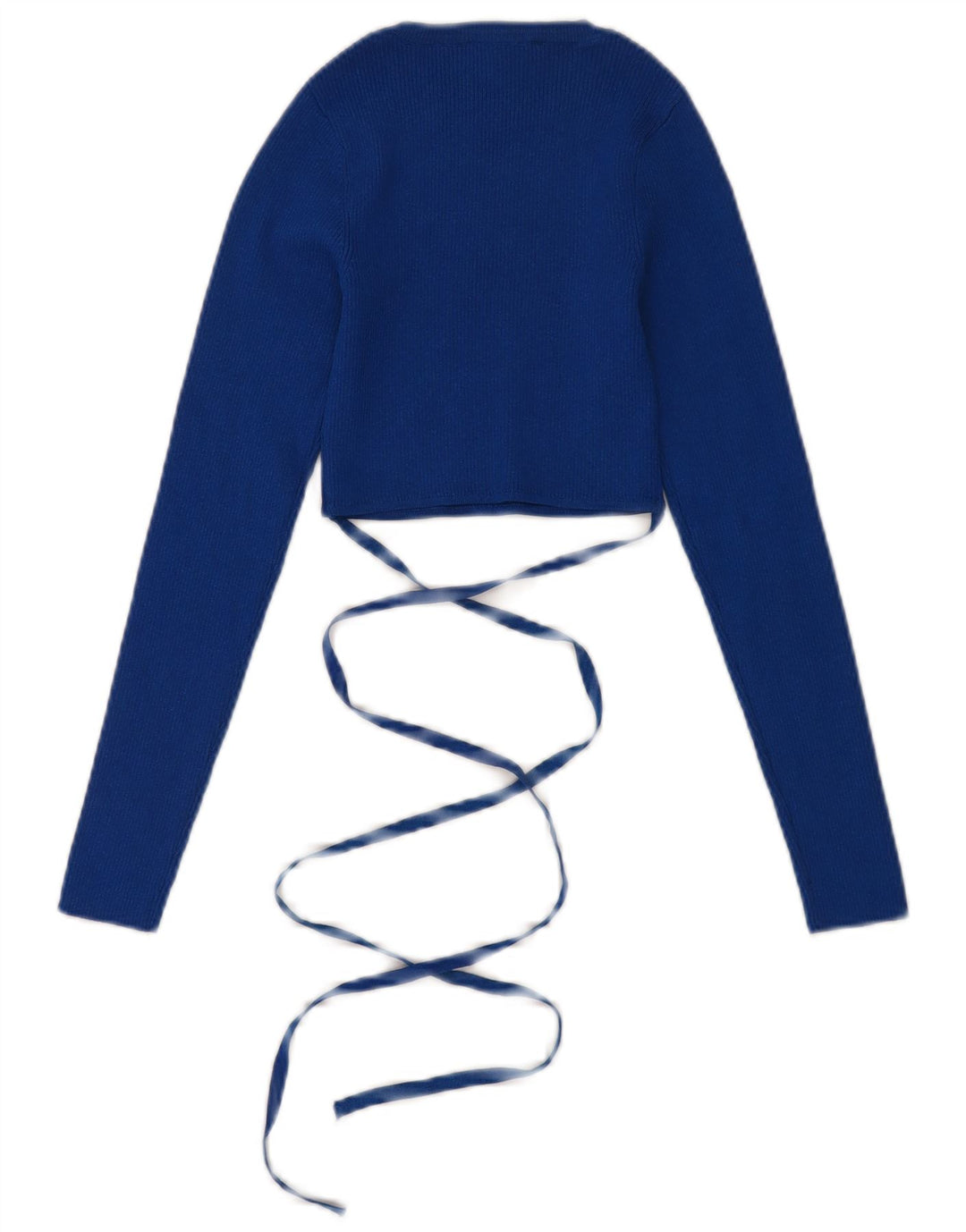 ZARA Jersey Corto con Cuello Barco para Mujer UK 8 Small Viscosa Azul