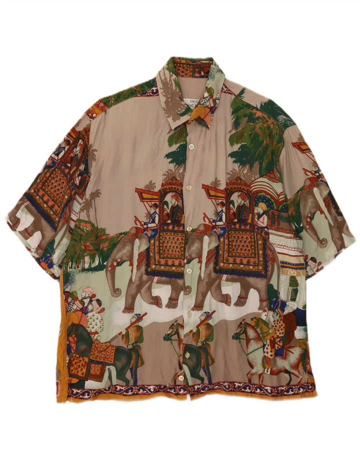 Erve Jaques Camisa gráfica de manga corta para hombre, talla grande, multicolor